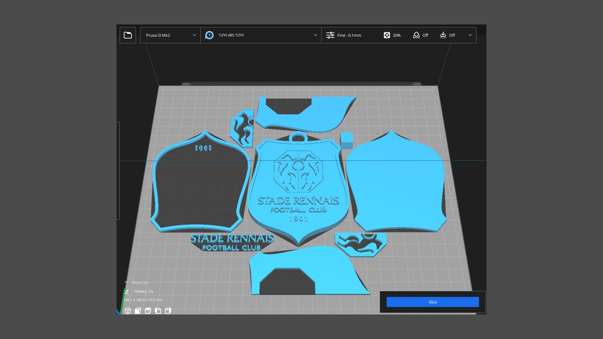 Stade Rennes Logo Team Printable And Renderable Keychan 3D Model ...