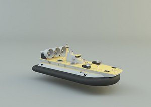 zubr russian hovercraft armed vehicle 3D model