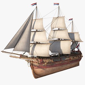 Dutch Galiot With Sails