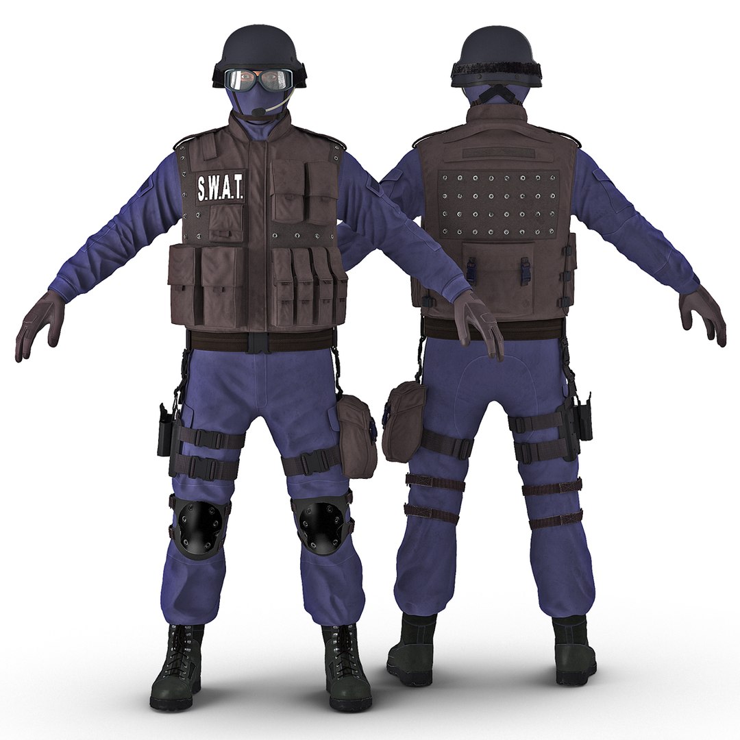 SWAT Policeman 3D model preview