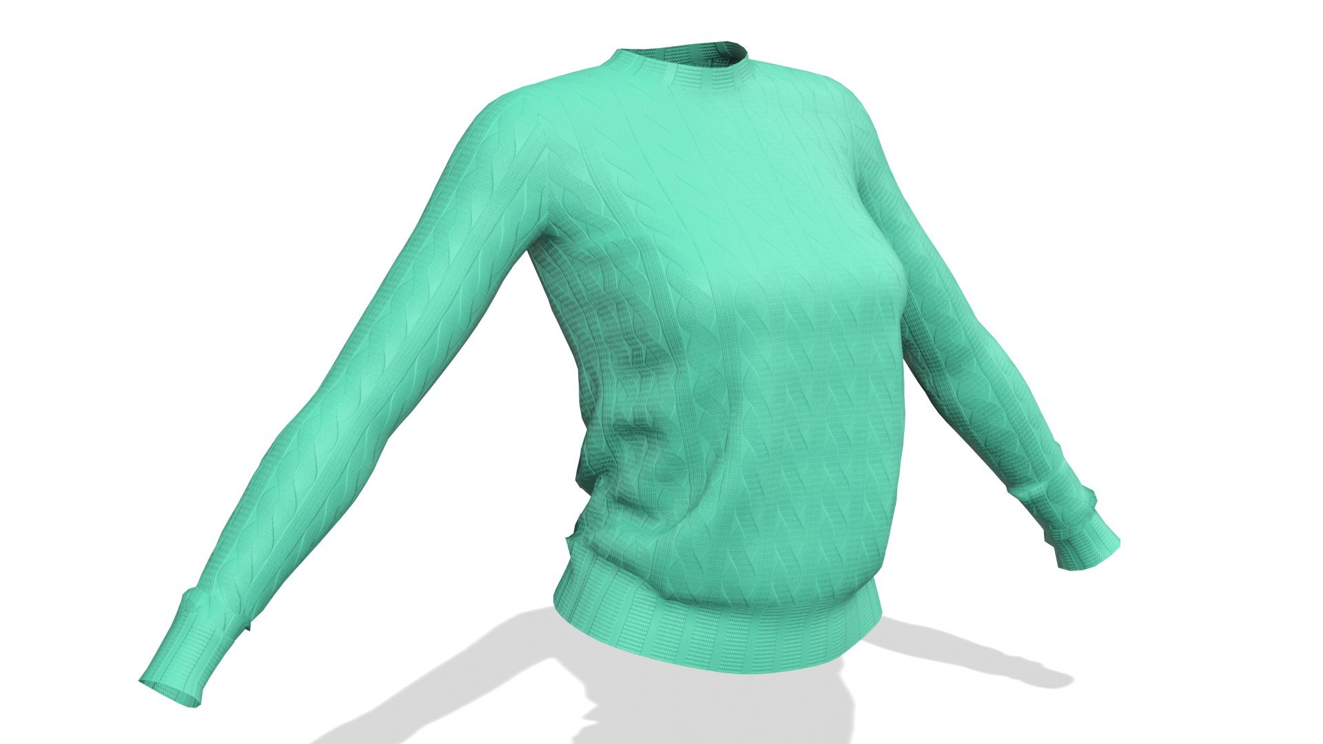 Knitted mint sweater with pattern 3D model - TurboSquid 2131929