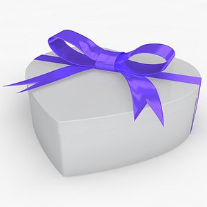 3D heart gift box realistic