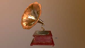 Gramophone pbr Low-poly 3D model
