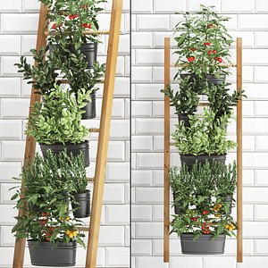 3D decorative plants kitchen railing