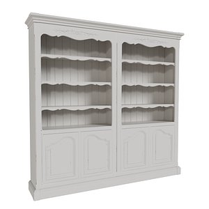 3D Marseille library of 2 bookcases with doors model
