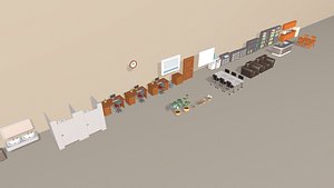 cartoon office 3D