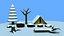 Neve de baixo poli forrest