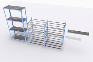 industrial shelves 1 3D