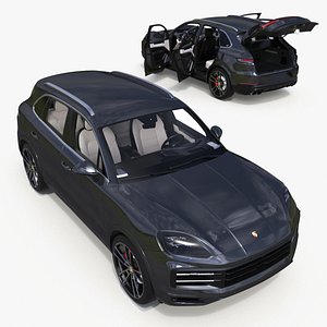 3D model Porsche Cayenne 2024 Luxury SUV Black Rigged