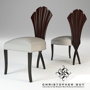 3D leather metal chair model