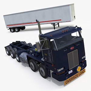 Peterbilt 362 Cab Over Truck with Semi Trailer