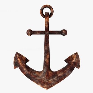 3D rusty anchor