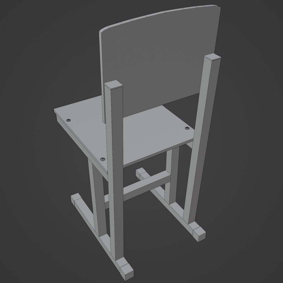 3D School Chair Model TurboSquid 1912316