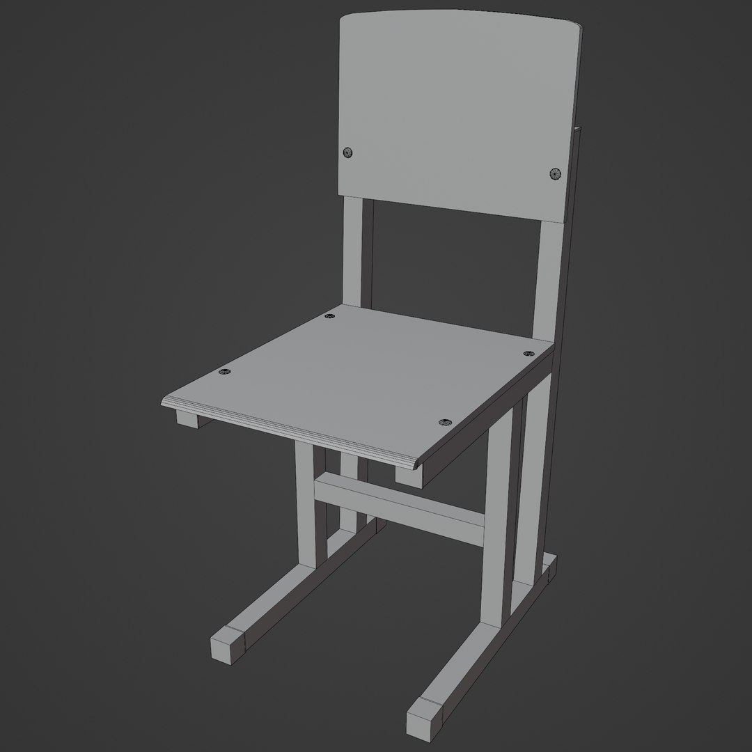 3D School Chair Model TurboSquid 1912316