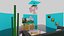 Wohnzimmer Low Poly 3D-Modell