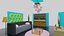 Wohnzimmer Low Poly 3D-Modell