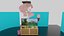 Wohnzimmer Low Poly 3D-Modell