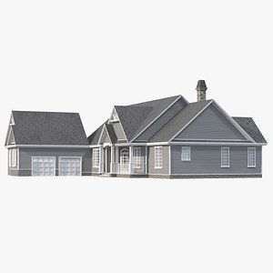 Grey American House With Two Garage Doors