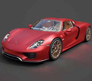 3D Porsche 918 Spyder 2015 - Detachable Roof  High Detail