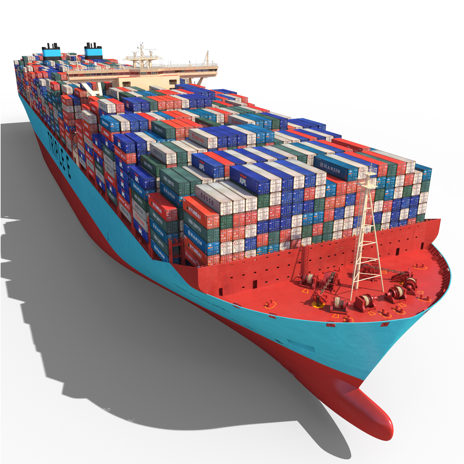 3ds max triple e class container ship