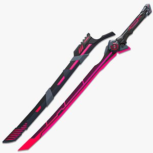 Sci-Fi Sword 10 Red All PBR Unity UE Textures