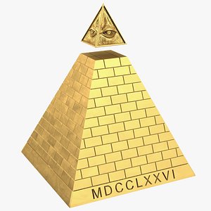3D Illuminati Pyramid Gold