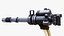 Sci Fi Heavy Rotary Minigun Gatling Gun Animated Curve Rigged 3D Model Game Ready 8K PBR
