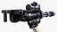 Sci Fi Heavy Rotary Minigun Gatling Gun Animated Curve Rigged 3D Model Game Ready 8K PBR