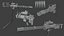Sci Fi Heavy Rotary Minigun Gatling Gun Animated Curve Rigged 3D Model Game Ready 8K PBR
