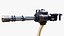 Sci Fi Heavy Rotary Minigun Gatling Gun Animated Curve Rigged 3D Model Game Ready 8K PBR