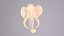 Elephant head wall decor high-poly 3D model