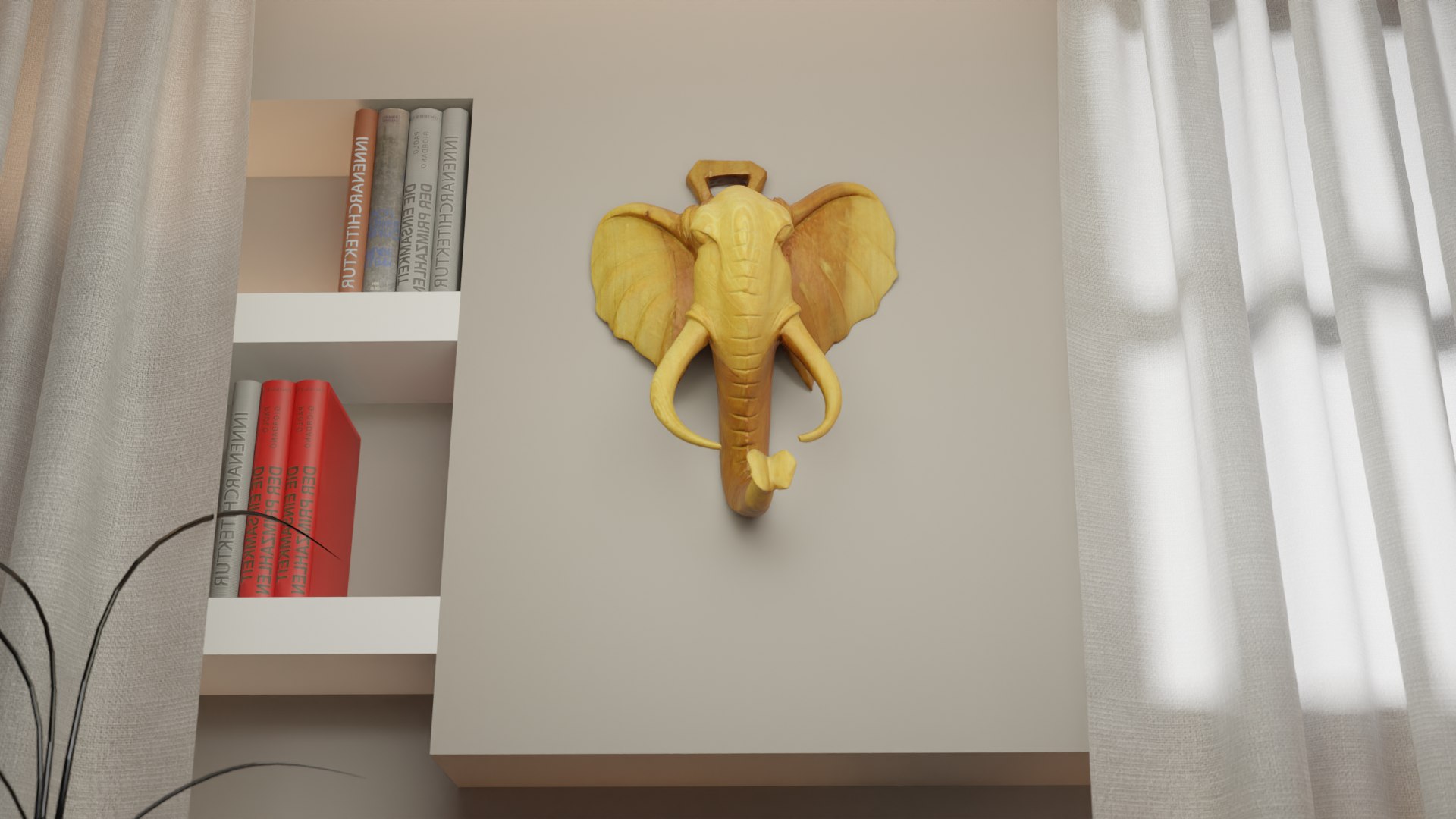 Elephant head wall decor high-poly 3D model model https://p.turbosquid.com/ts-thumb/Uz/DL8WET/qg/highrender106/png/1637509759/1920x1080/fit_q87/6676d8fd3d7b4c26003a7027cf0aef3b9029e8c7/highrender106.jpg