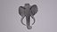 Elephant head wall decor high-poly 3D model
