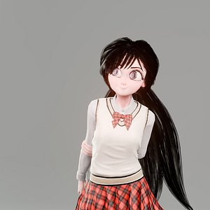 Stylised  Female Student 3D model