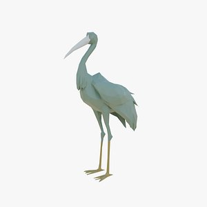 Stork low poly