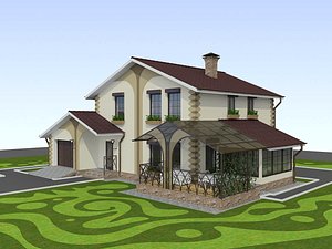 building bungalow 3d model