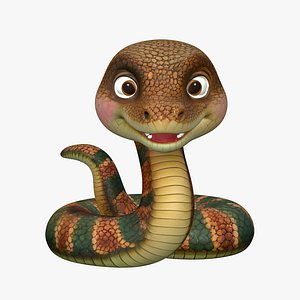 Realistic  Cute 3D Snake Character