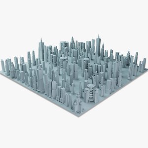 3D City With High Rise Building