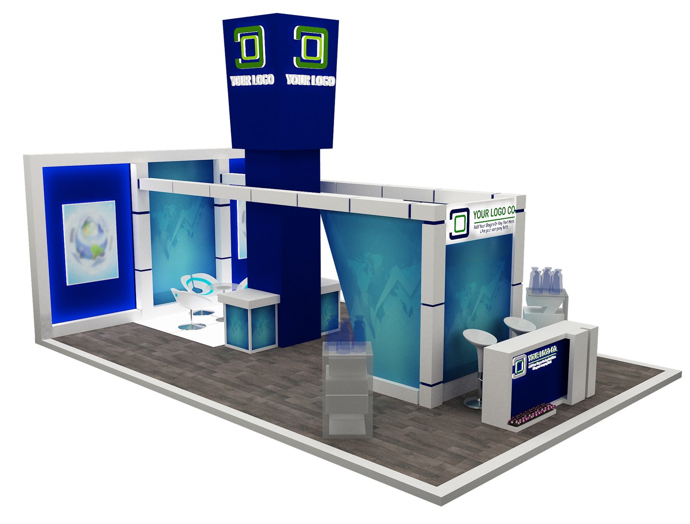 Booth Exhibition Stand a558a 3D model - TurboSquid 1820636