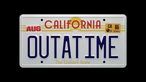 Back to the Future OUTATIME License Plate