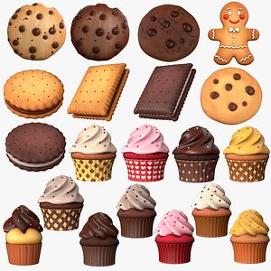 3D Cartoon Dessert Collection model