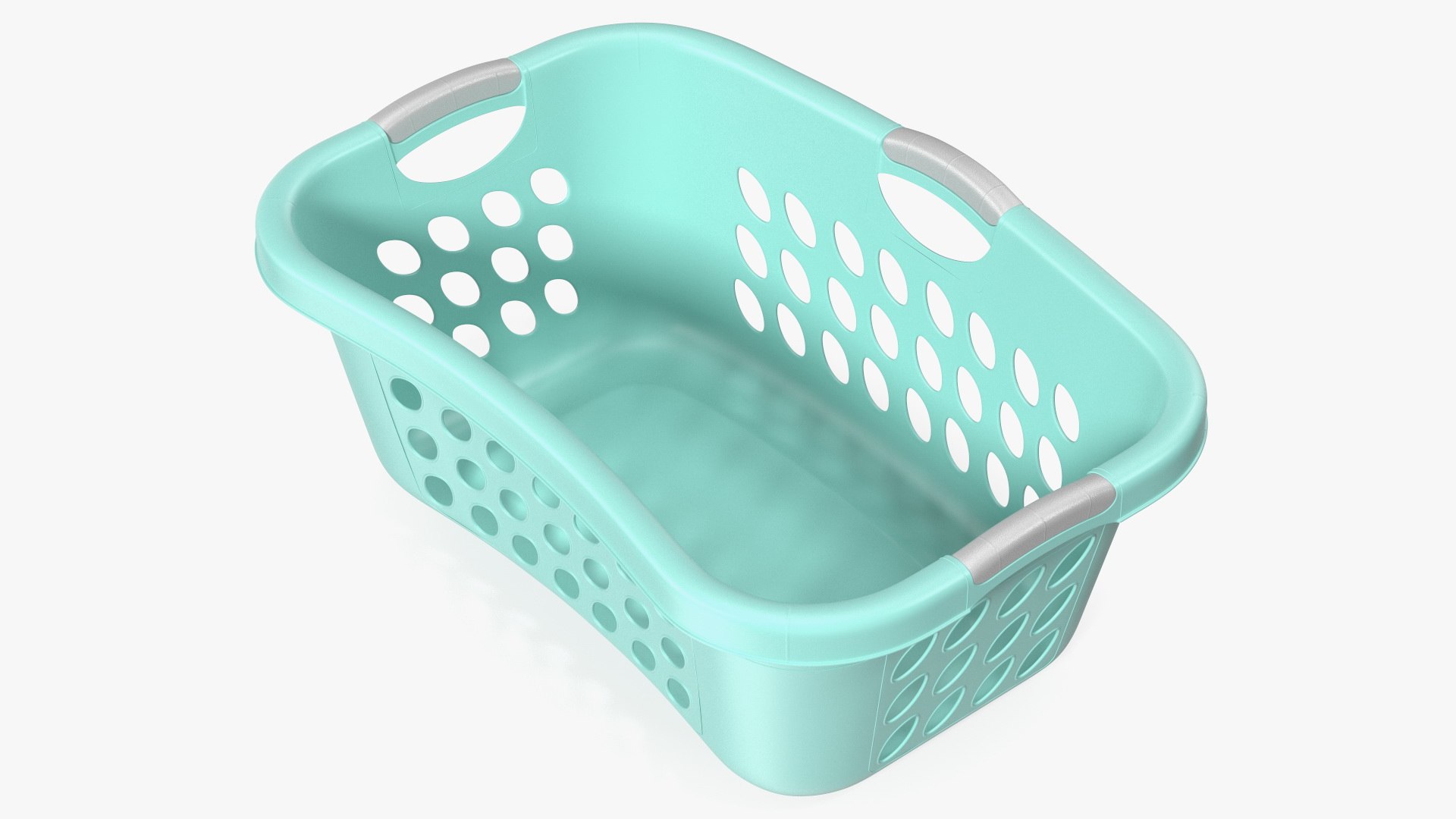Plastic Laundry Basket Large Blue 3D model preview