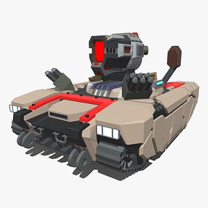 3D TRON Tank - Sci-Fi - RTS Game Low poly model