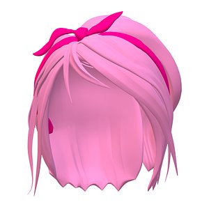 Light pink bob hairstyle model