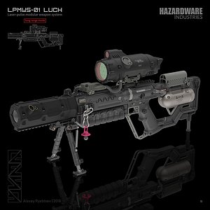 sci-fi sniper rifle 3D model