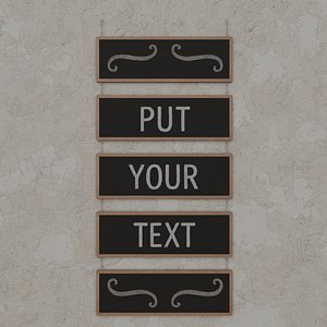 3D model Customizable Hanging Blackboard - 5-Layer Chained Writing Board