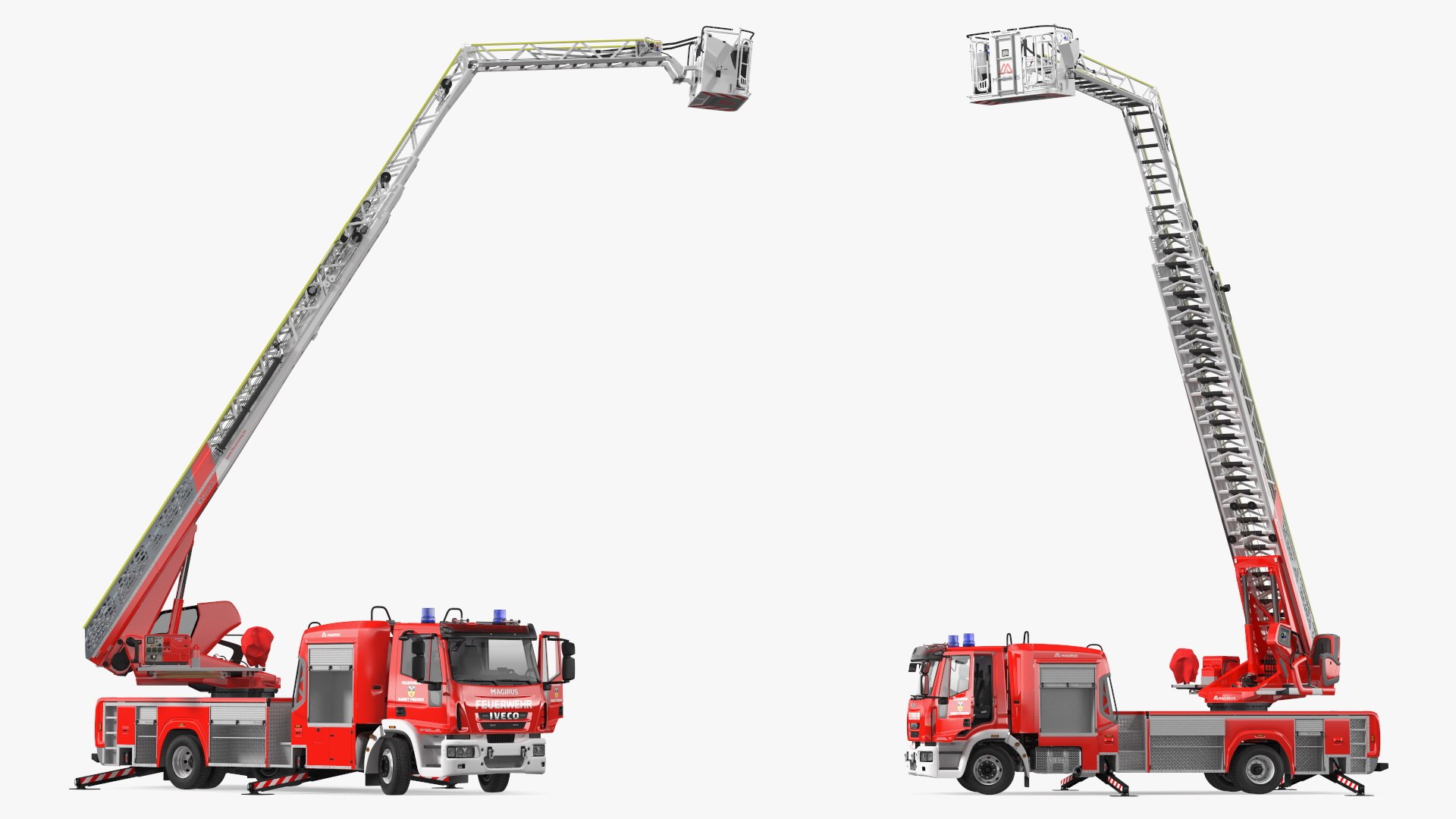 Iveco FF160 Magirus Fire Truck Ready Position 3D model preview