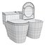 WC monoblocco allungato a doppio scarico