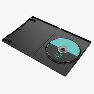 3D DVD case open with disc 02 mockup model