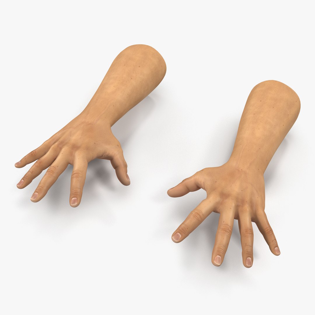 Man Hands 2 Pose 4 3D model preview